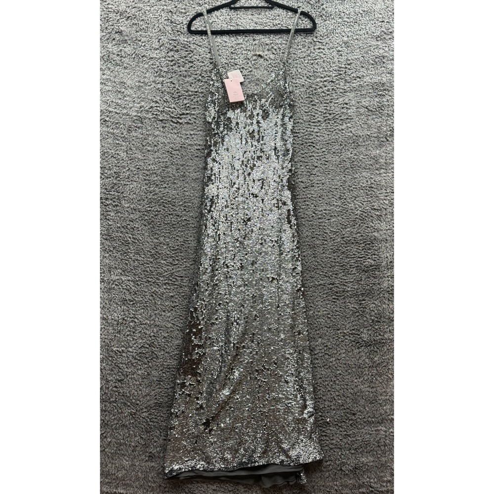 NWT Calypso St. Barth Sequin Talrina Sleeveless Maxi Dress Gray Womens Size S